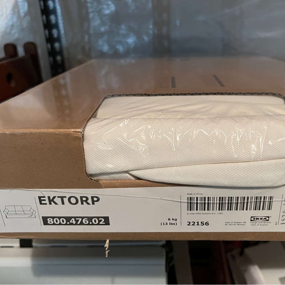 IKEA Ektorp Cover for 3 cushion sofa. New in package. Solid white cover.